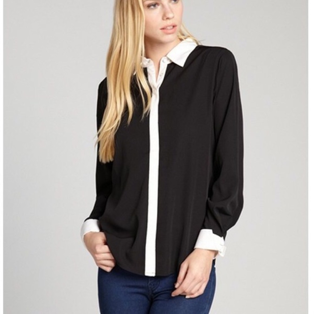 💕HP💕RD Style black and white blouse